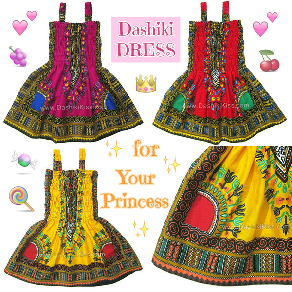 Toddler Kids African Dashiki Dress Cute Lovely