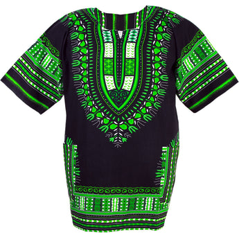 Black and Green African Dashiki Shirt