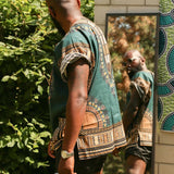 Jade Green Plus Size African Dashiki Shirt