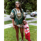 Jade Green Plus Size African Dashiki Shirt