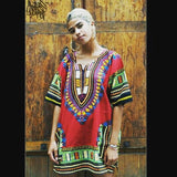 Burgundy Plus Size African Dashiki Shirt