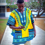 Yellow Plus Size African Dashiki Shirt