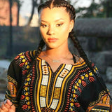 Black and Yellow Gold African Dashiki Shirt