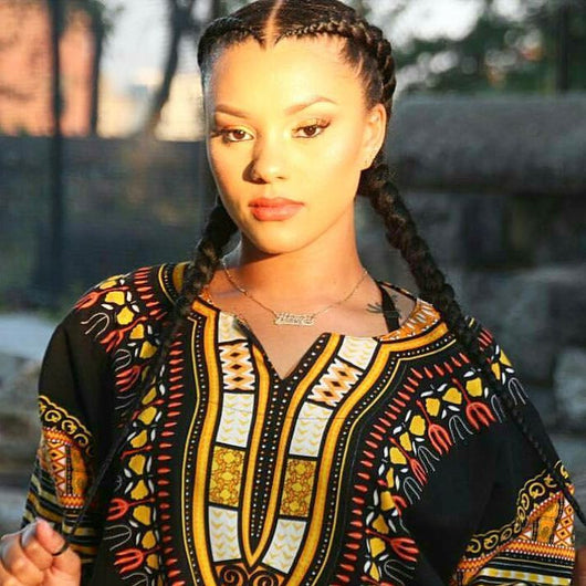 Black and Yellow Gold African Dashiki Shirt