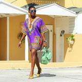 Purple Plus Size African Dashiki Shirt
