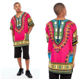 Pink African Dashiki Shirt Mens Fashion