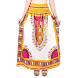 White and Yellow Colorful African Dashiki Skirt