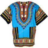 Light Blue Plus Size African Dashiki Shirt