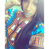 Light Blue Plus Size African Dashiki Shirt