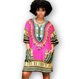 Pink Plus Size African Dashiki Shirt