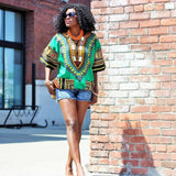 Green Plus Size African Dashiki Shirt