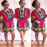 Pink Plus Size African Dashiki Shirt