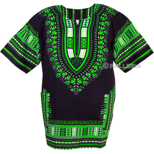 Black and Green Plus Size African Dashiki Shirt