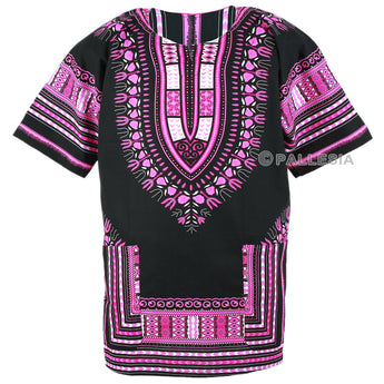 Black and Pink Plus Size African Dashiki Shirt