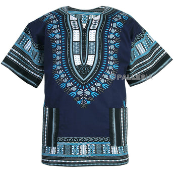 Navy Blue Plus Size African Dashiki Shirt