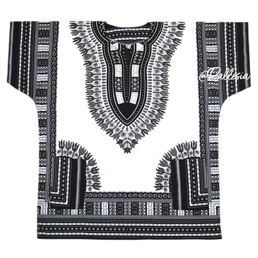 White Plus Size African Dashiki Shirt