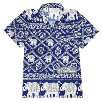 Blue Elephant Shirt 7Size S-4XL Hawaiian Shirt hw801