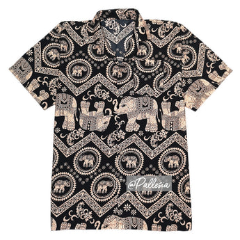 Brown and Black Elephant Shirt 7Size S-4XL Hawaiian Shirt hw801