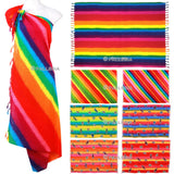 Rainbow Sarong, Shawl, Swimwear cover, Beach cloth, Sarong sw003