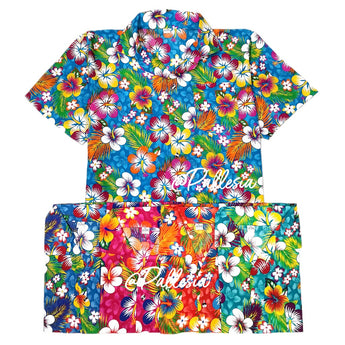 Colorful Hibiscus Flower Hawaiian Shirt 5Colors 7Sizes S-4XL HW301