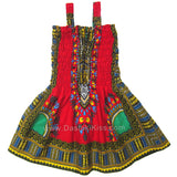 Red Toddler Kids African Dashiki Dress Cute Lovely