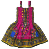 Pink Toddler Kids African Dashiki Dress Cute Lovely