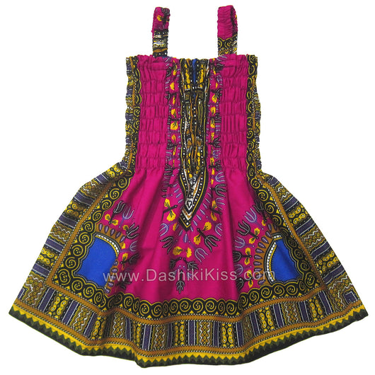 Pink Toddler Kids African Dashiki Dress Cute Lovely