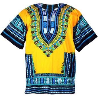 Yellow Plus Size African Dashiki Shirt
