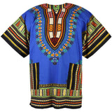 Blue African Dashiki Shirt Tops