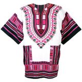 White and Pink African Dashiki Shirt