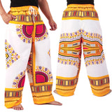 White and Yellow African Dashiki Pants