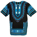 Blue and Black African Dashiki Tops