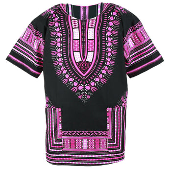 Black and Pink African Dashiki Shirt