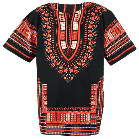 Black and Red Plus Size African Dashiki Shirt