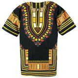 Black and Yellow Gold African Dashiki Shirt Tops
