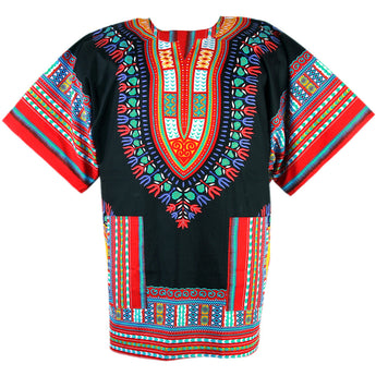 Black and Red Colorful African Dashiki Shirt