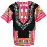 Pink Black African Dashiki Tops Shirt