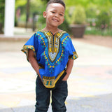 Blue Toddler Kids African Dashiki Shirt