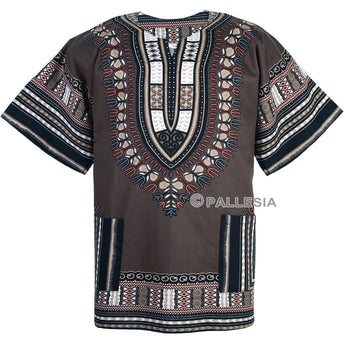 Khaki African Dashiki Shirt