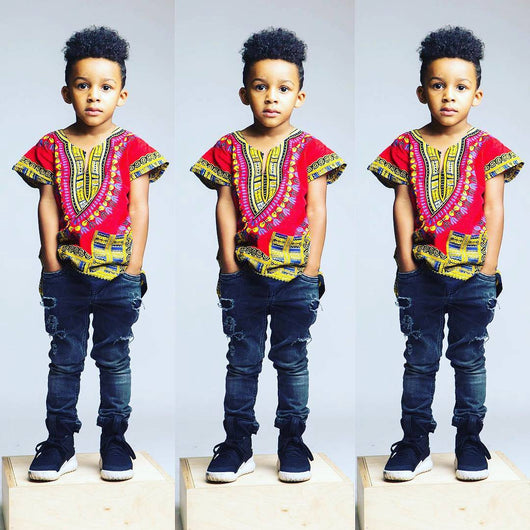 Generisch Afrika Klassiek Dashiki casual shirt voor jongens en Generisch Afrika Klassiek Dashiki casual shirt voor jongens en