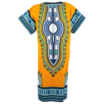 Yellow African Dashiki Long Dress