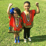 Red Toddler Kids African Dashiki Shirt