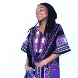 Black and Purple African Dashiki Shirt