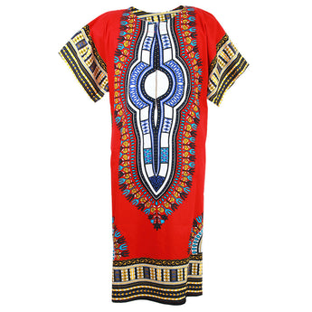 Red African Dashiki Long Dress