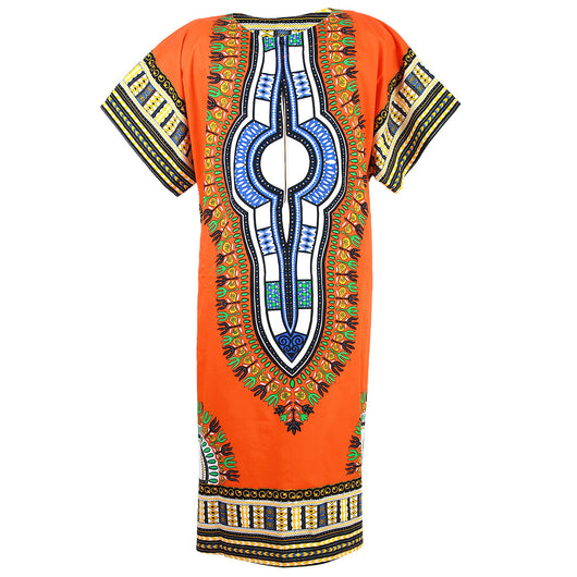 Orange African Dashiki Long Dress DashikiKiss Orange African Dashiki Long Dress DashikiKiss