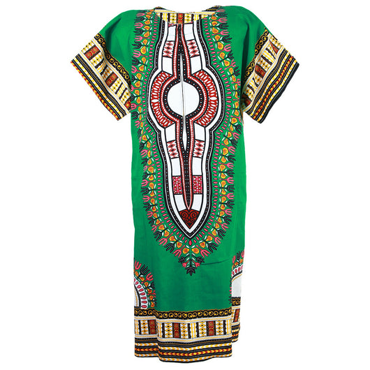 green dashiki dress Dashiki Print Dress (Green)