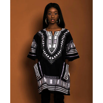 Women Black African Dashiki Shirt