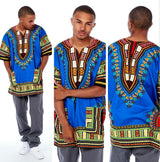 Blue African Mens Dashiki Shirt