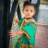Green Toddler Kids African Dashiki Shirt
