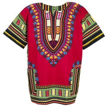 Burgundy Plus Size African Dashiki Shirt